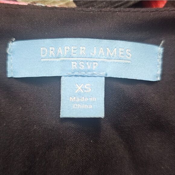 DRAPER JAMES RSVP Long Sleeve Tiered Midi Dress Black Floral - Size X-Small - Picture 10 of 11